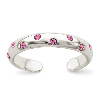 Sterlingsilber Rosa Zirkonia Zehenring