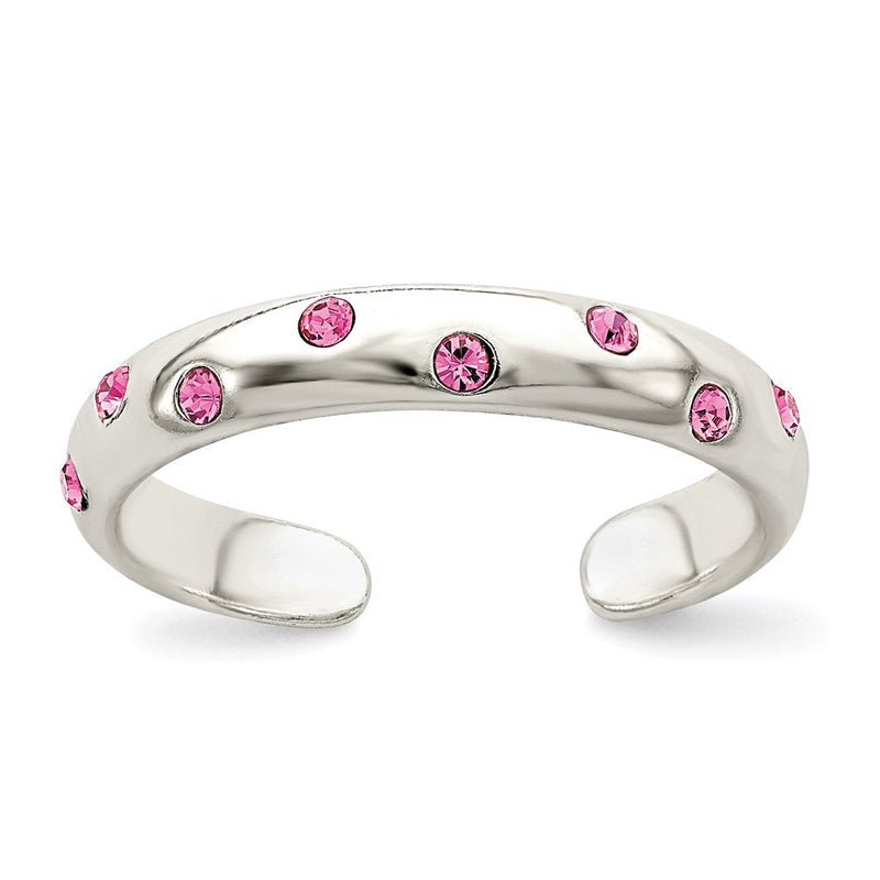 Sterlingsilber Rosa Zirkonia Zehenring