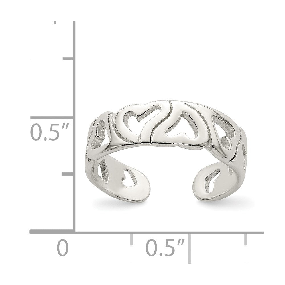 Sterlingsilber Herz Zehenring