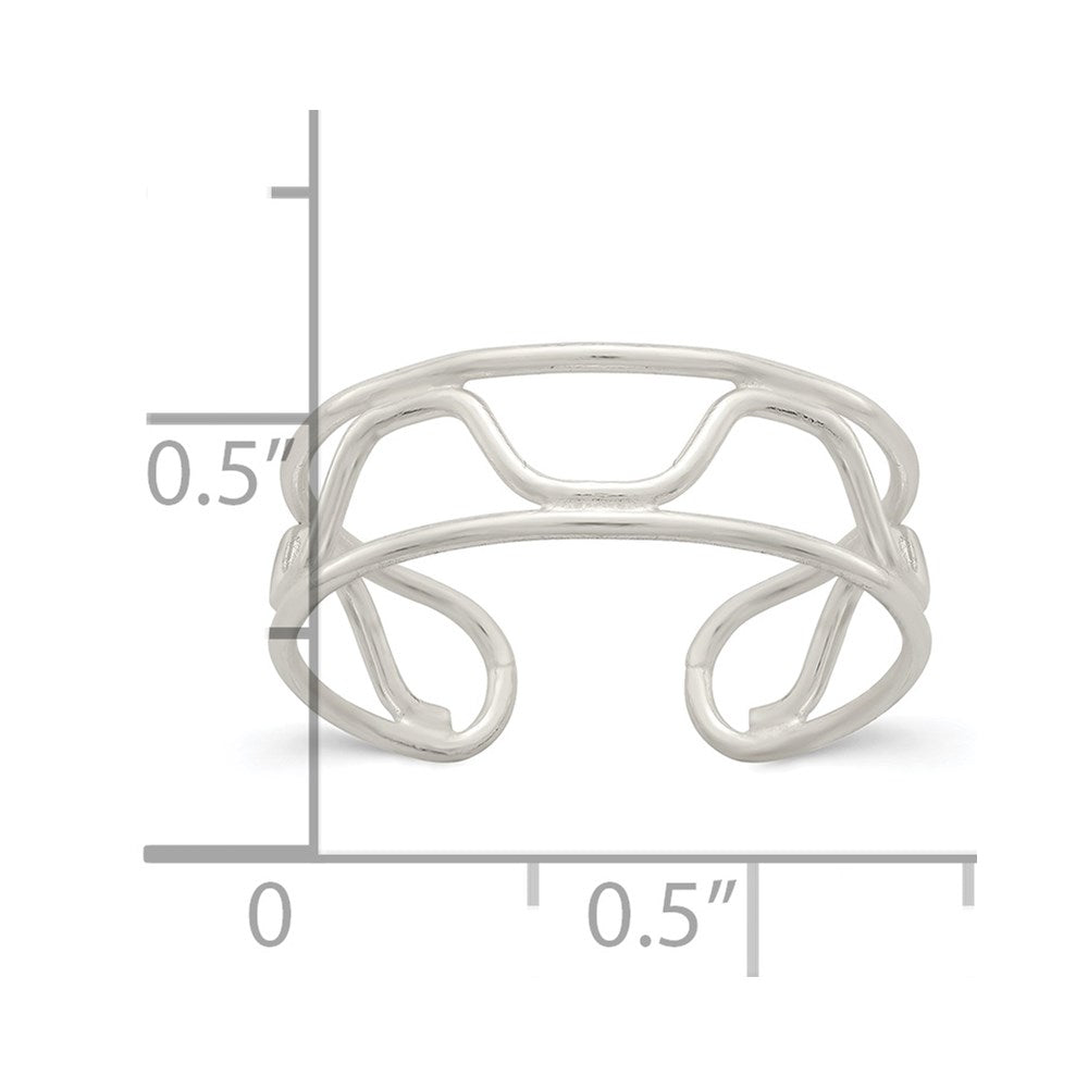 Sterlingsilber Welle Zehenring