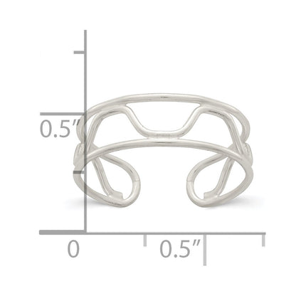 Sterlingsilber Welle Zehenring