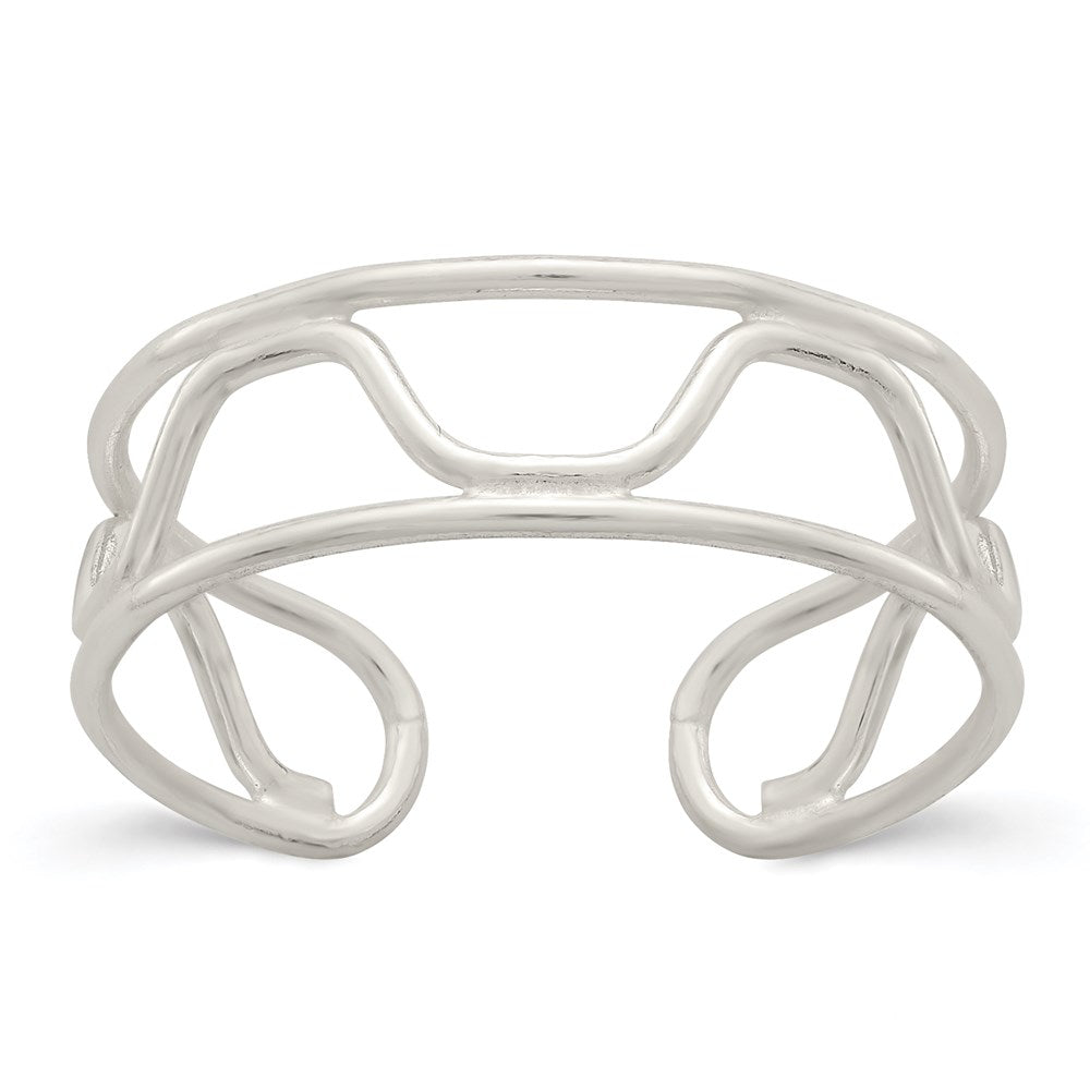 Sterlingsilber Welle Zehenring