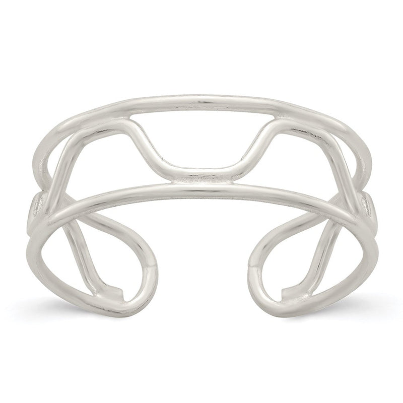 Sterlingsilber Welle Zehenring
