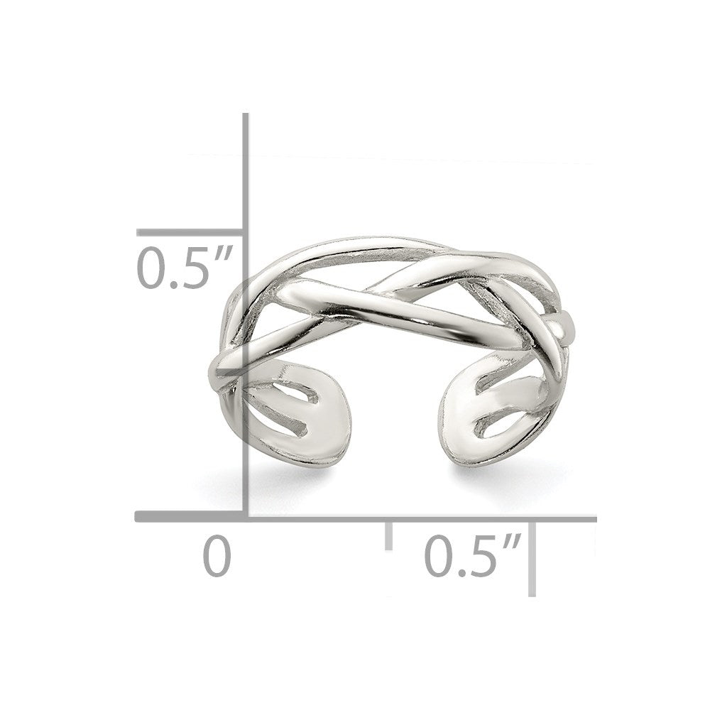 Sterlingsilber Geflochten Zehenring