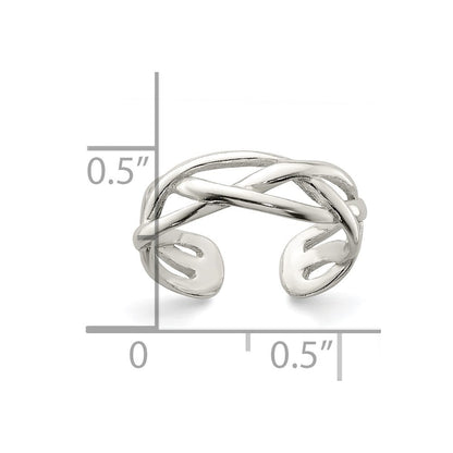 Sterlingsilber Geflochten Zehenring
