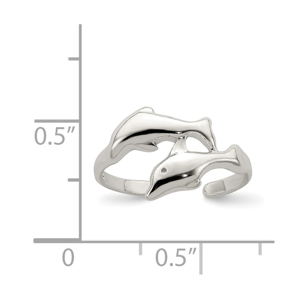 Sterlingsilber Delfin Zehenring