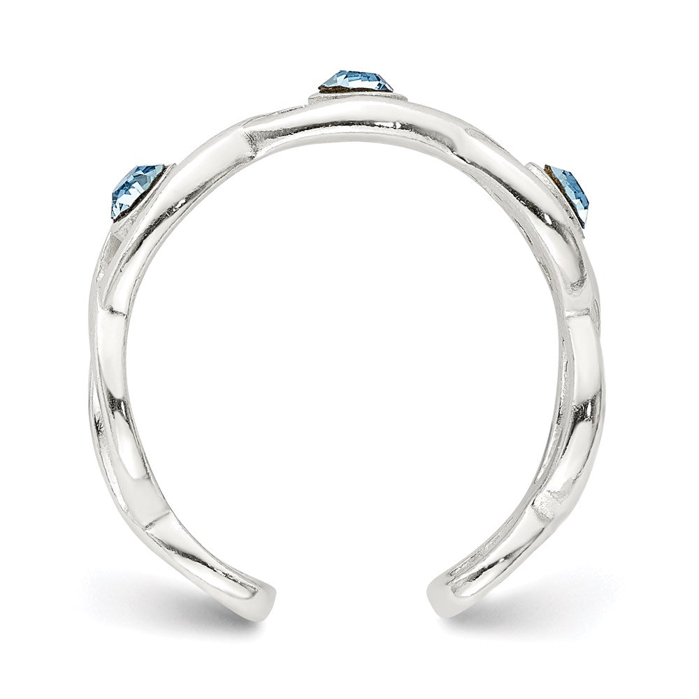 Sterlingsilber Stellux Kristall Zehenring