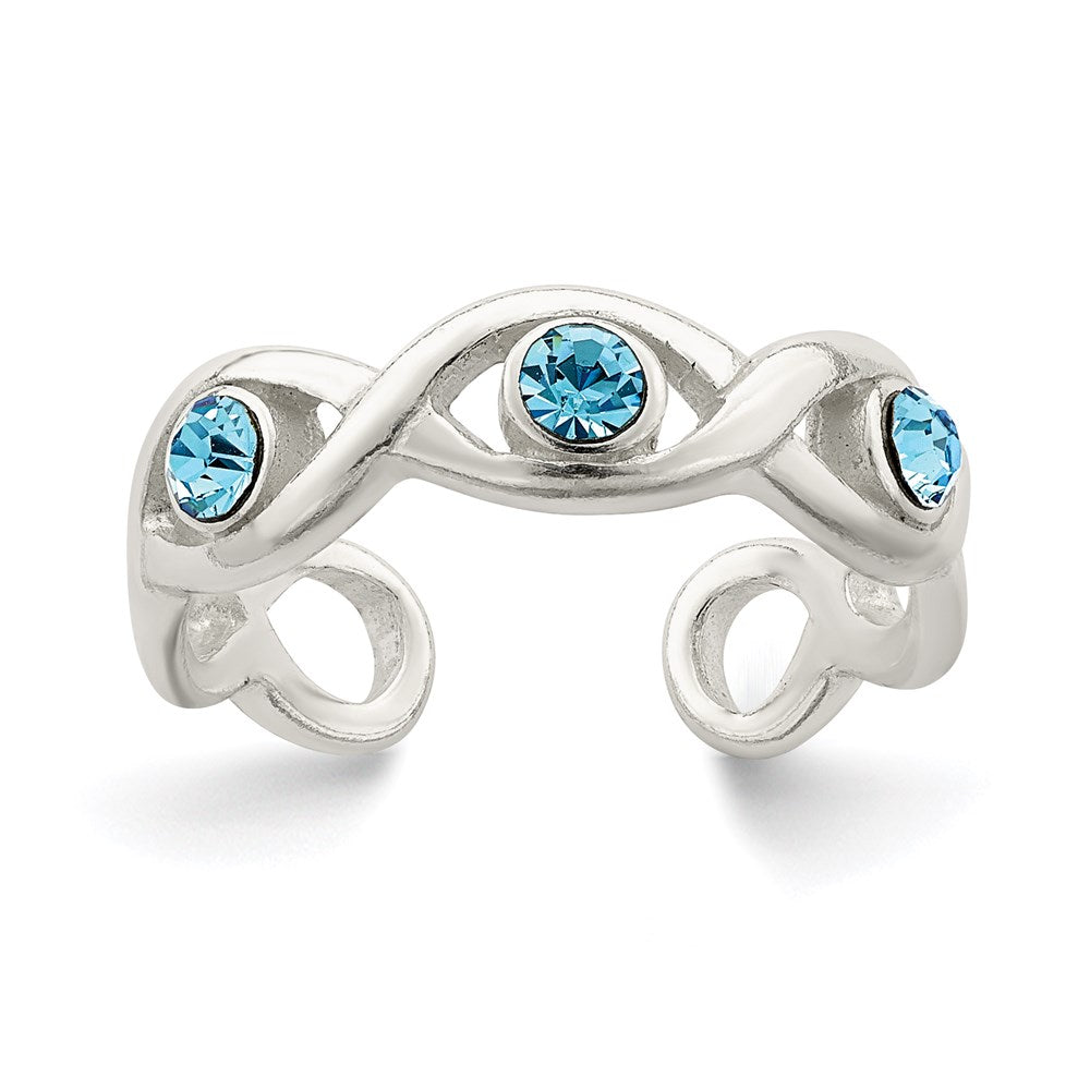 Sterlingsilber Stellux Kristall Zehenring
