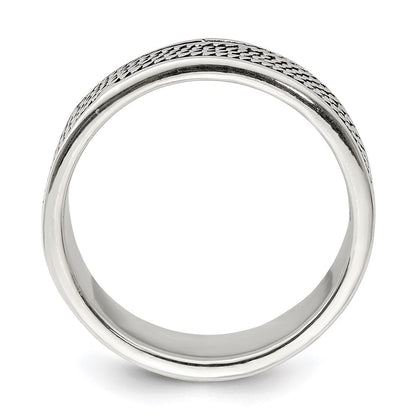 Sterlingsilber Kordel Design Ring (size 9 Nur)