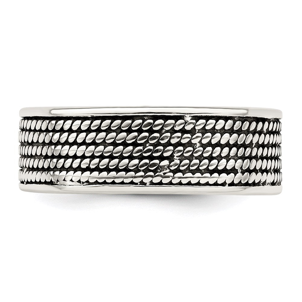 Sterlingsilber Kordel Design Ring (size 9 Nur)
