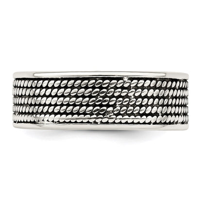 Sterlingsilber Kordel Design Ring (size 9 Nur)