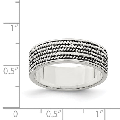 Sterlingsilber Kordel Design Ring (size 9 Nur)