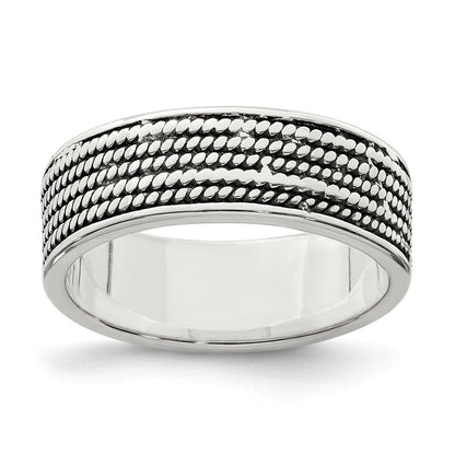 Sterlingsilber Kordel Design Ring (size 9 Nur)