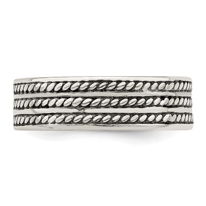Sterlingsilber Antikisiert Ring (size 11 Nur)