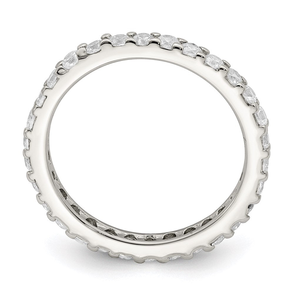 Sterlingsilber Rhodiniert Zirkonia Ring