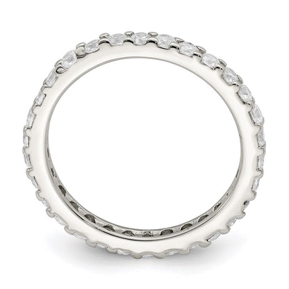 Sterlingsilber Rhodiniert Zirkonia Ring