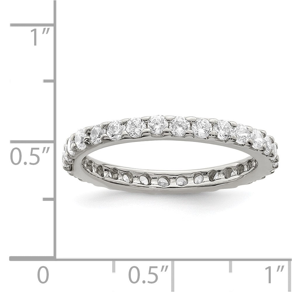 Sterlingsilber Rhodiniert Zirkonia Ring