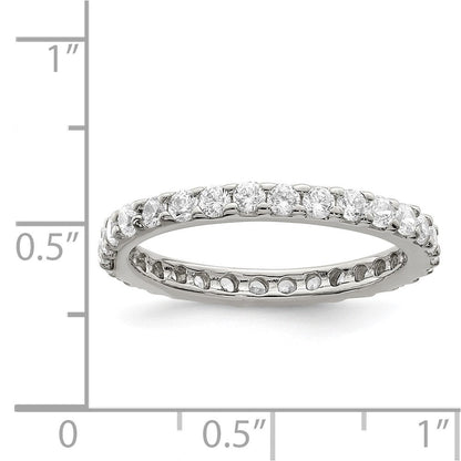 Sterlingsilber Rhodiniert Zirkonia Ring