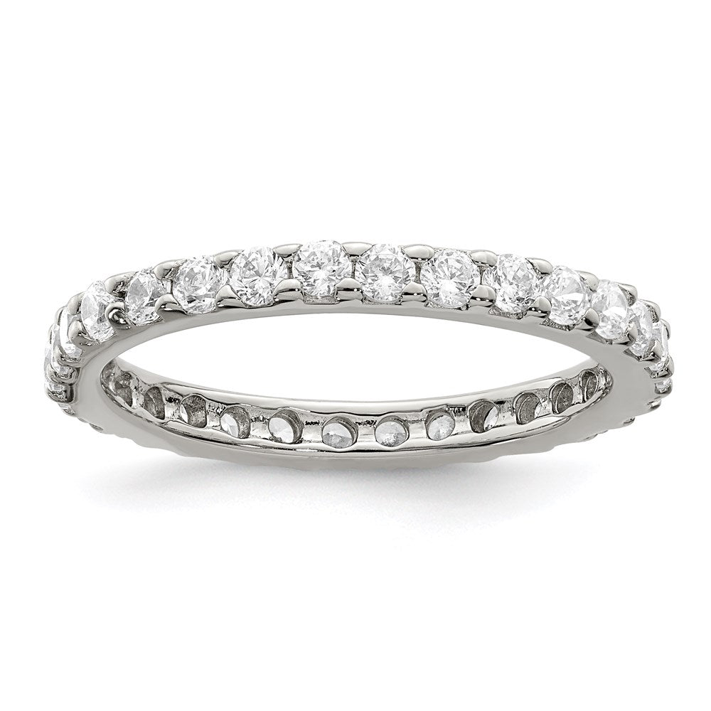 Sterlingsilber Rhodiniert Zirkonia Ring