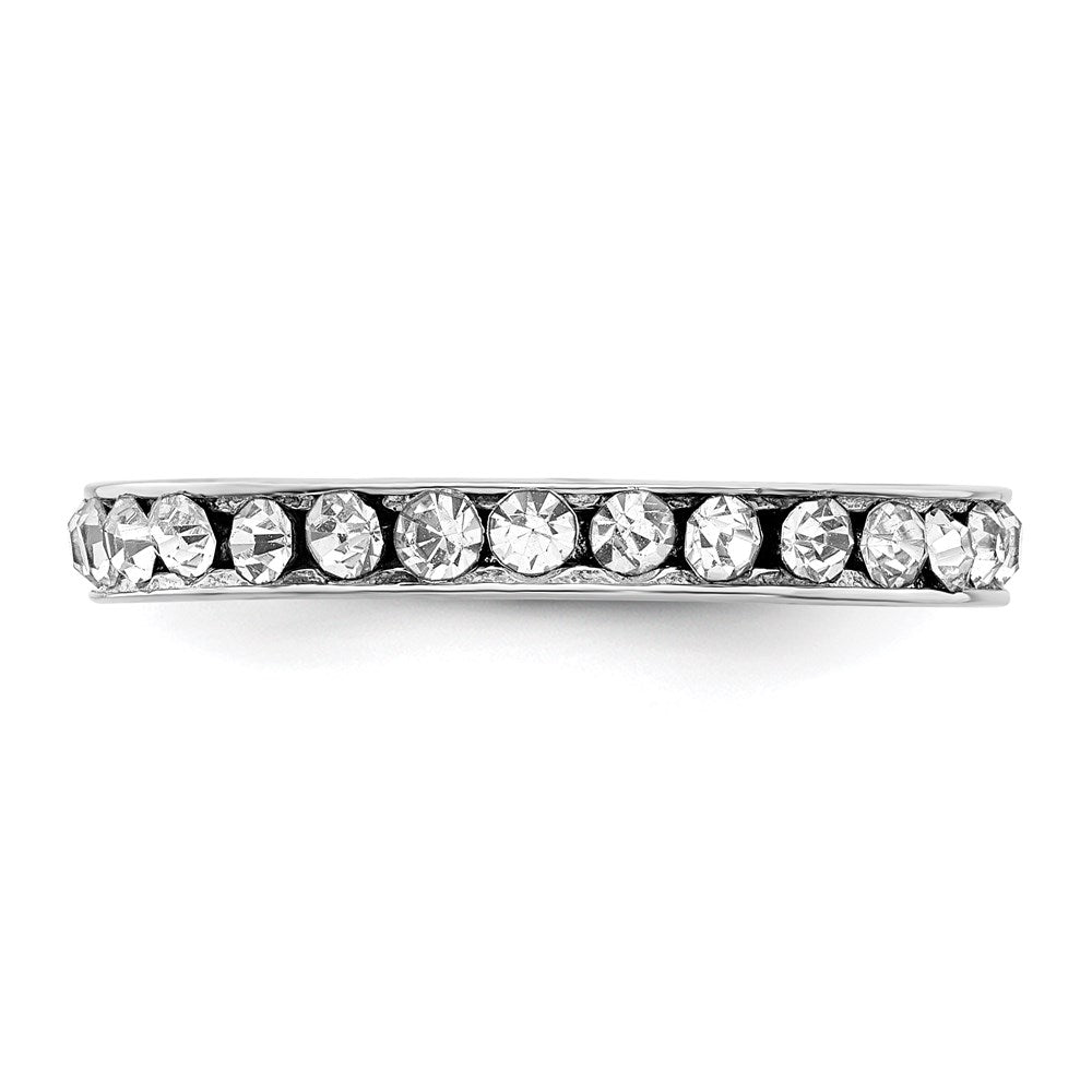 Sterlingsilber Rhodiniert Kristall Memoire Ring