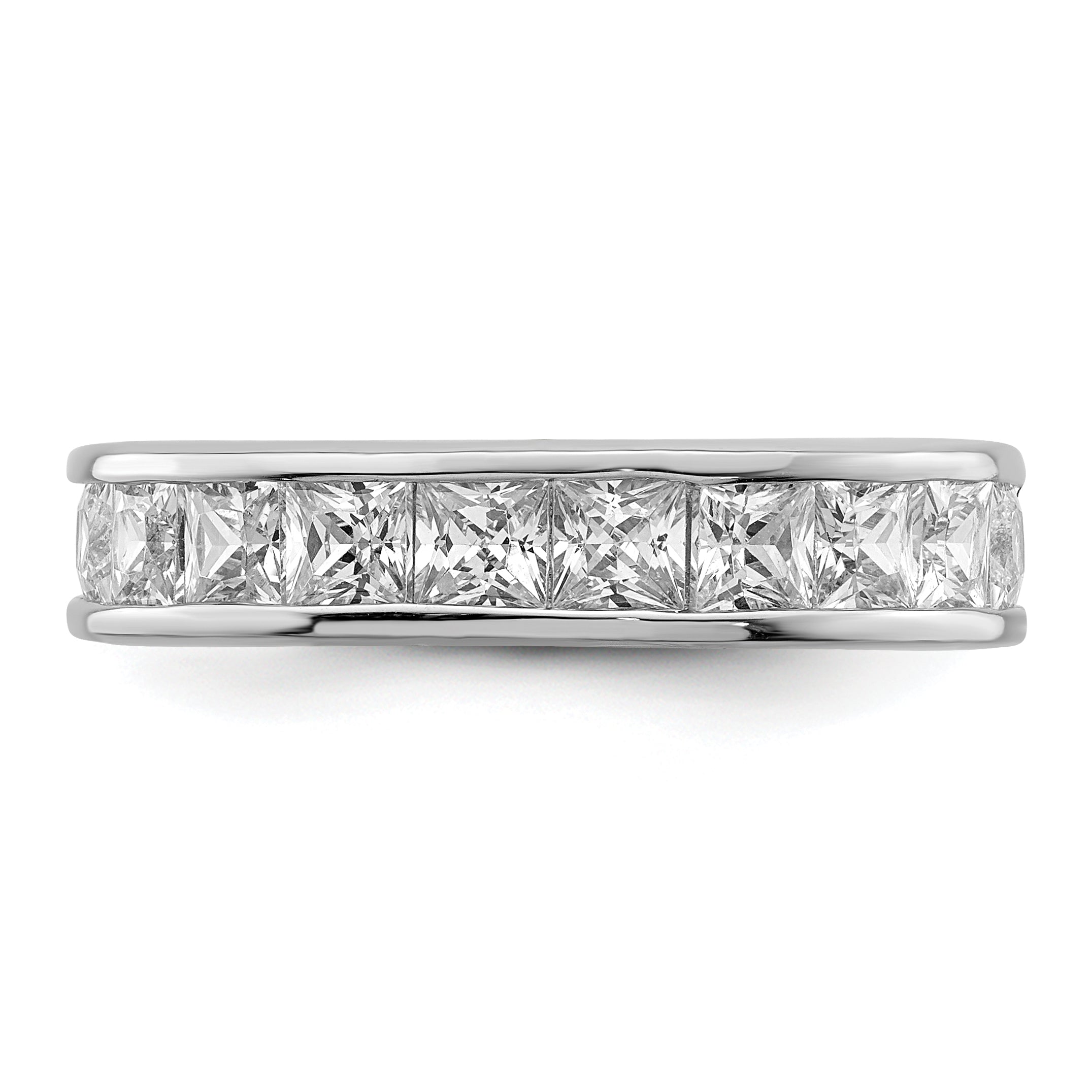 Sterlingsilber Rhodiniert Zirkonia Memoire Ring