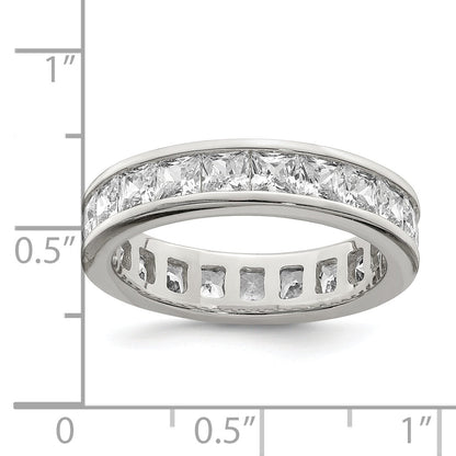 Sterlingsilber Rhodiniert Zirkonia Memoire Ring