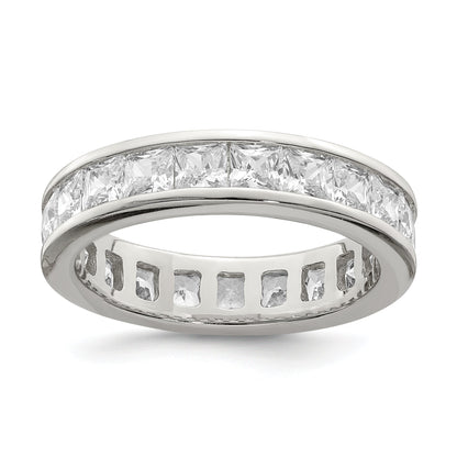 Sterlingsilber Rhodiniert Zirkonia Memoire Ring