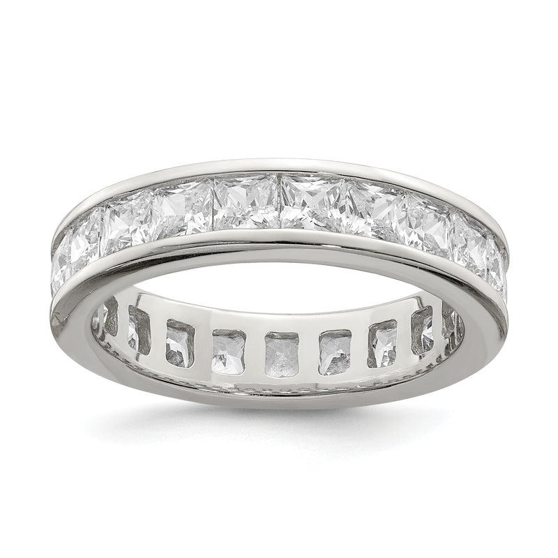 Sterlingsilber Rhodiniert Zirkonia Memoire Ring