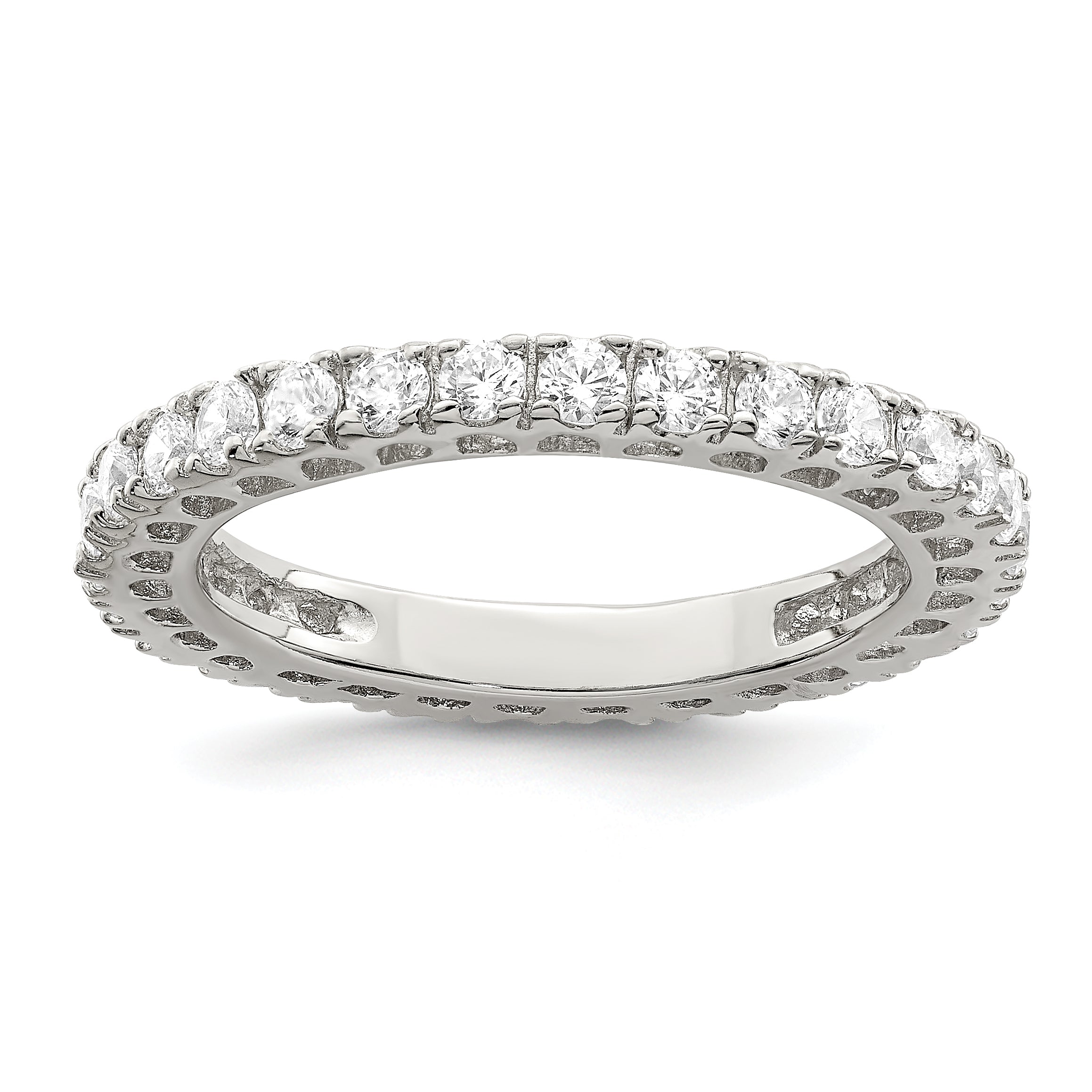 Sterlingsilber Rhodiniert Zirkonia Jahrestag Ring