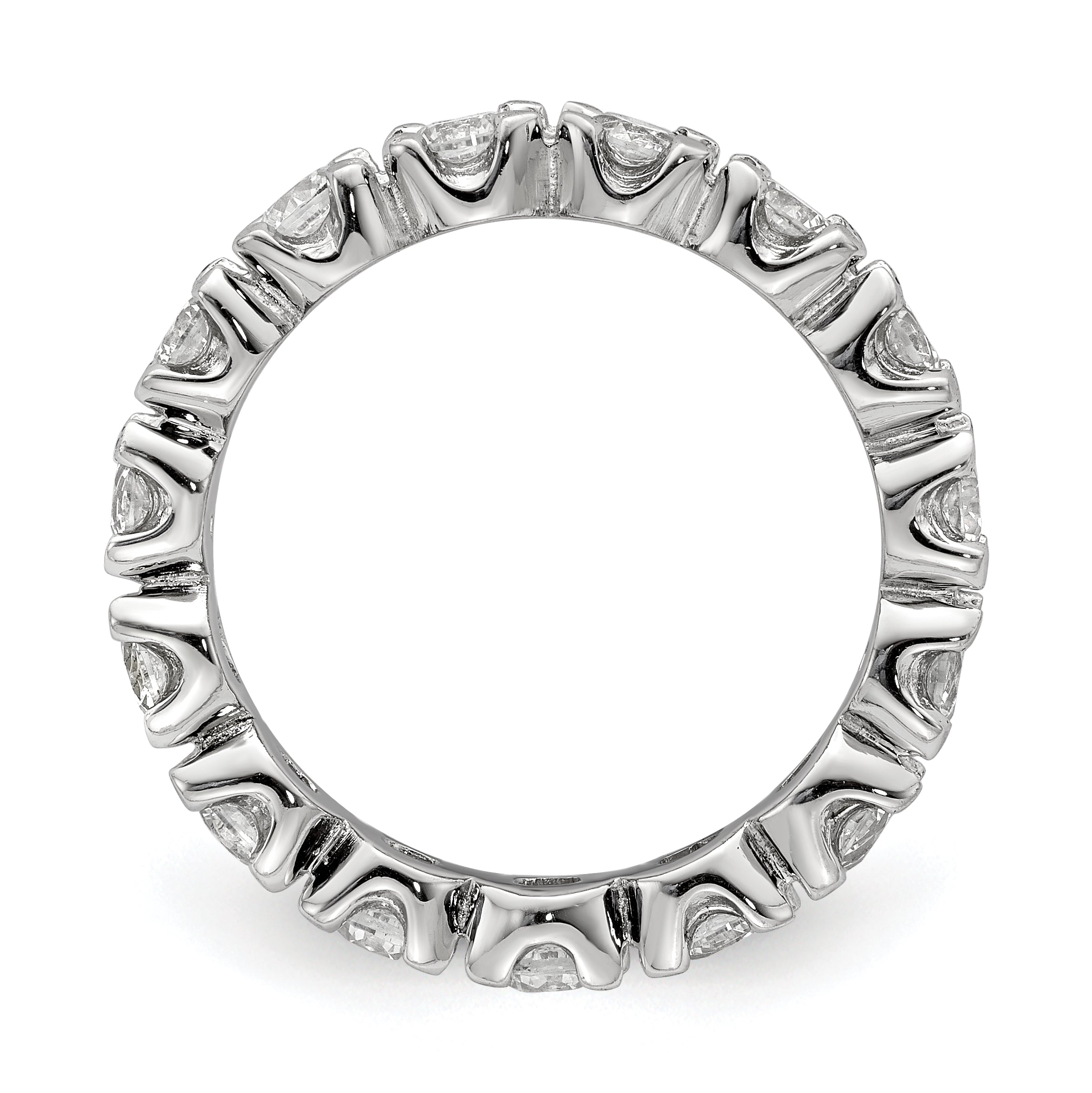 Sterlingsilber Rhodiniert Zirkonia Memoire Ring
