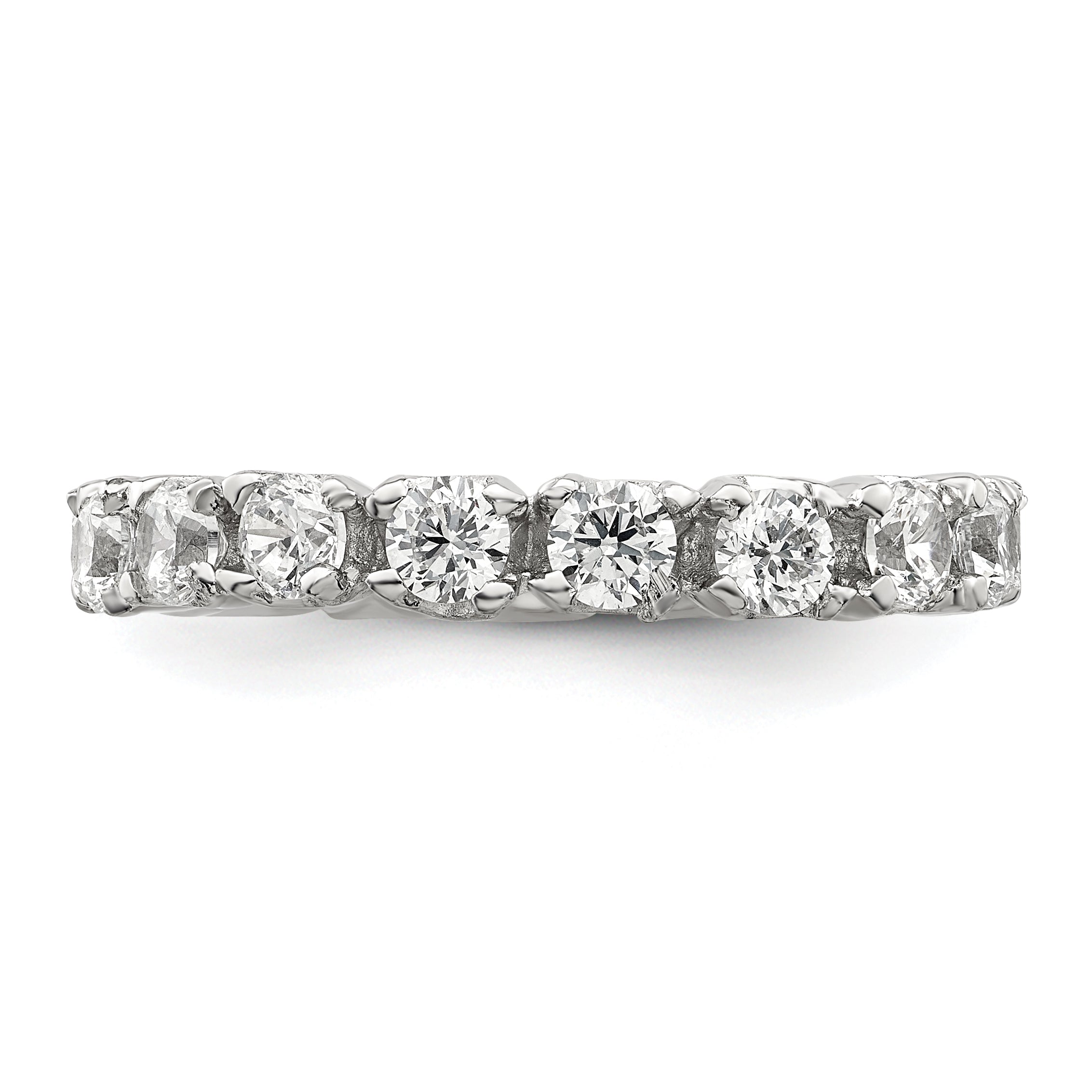 Sterlingsilber Rhodiniert Zirkonia Memoire Ring