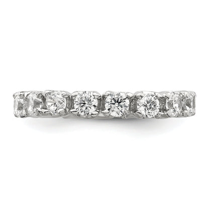 Sterlingsilber Rhodiniert Zirkonia Memoire Ring