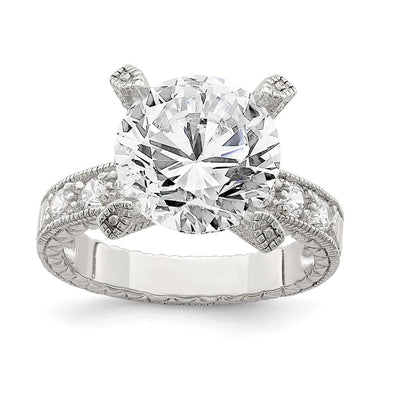 Sterlingsilber Zirkonia Ring (size 6 Nur)