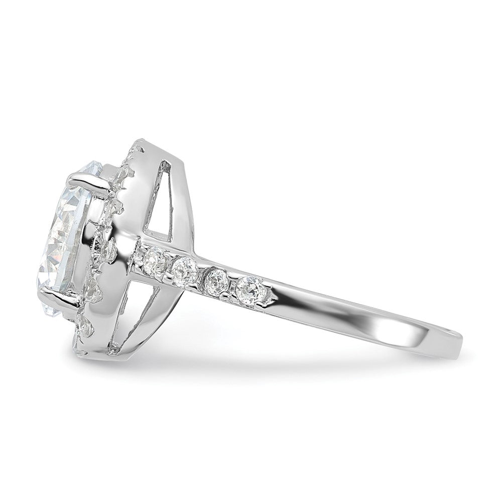Sterlingsilber Rhodiniert Zirkonia Ring