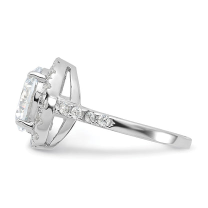 Sterlingsilber Rhodiniert Zirkonia Ring