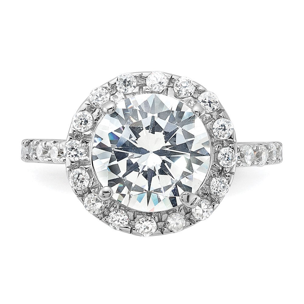Sterlingsilber Rhodiniert Zirkonia Ring
