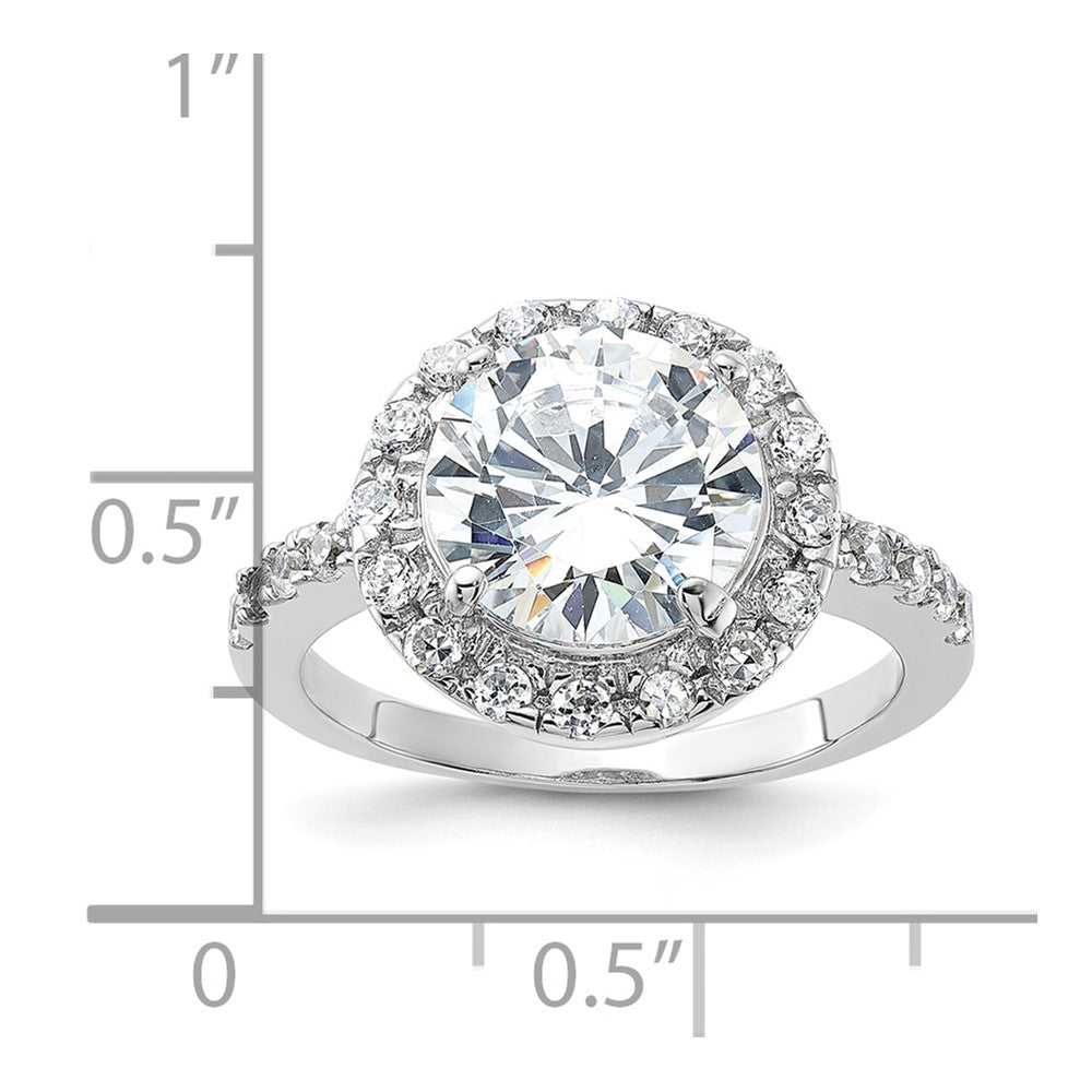 Sterlingsilber Rhodiniert Zirkonia Ring
