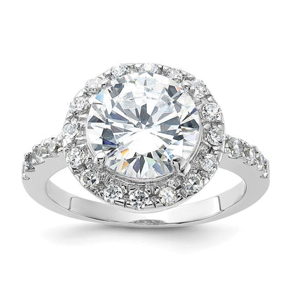 Sterlingsilber Rhodiniert Zirkonia Ring