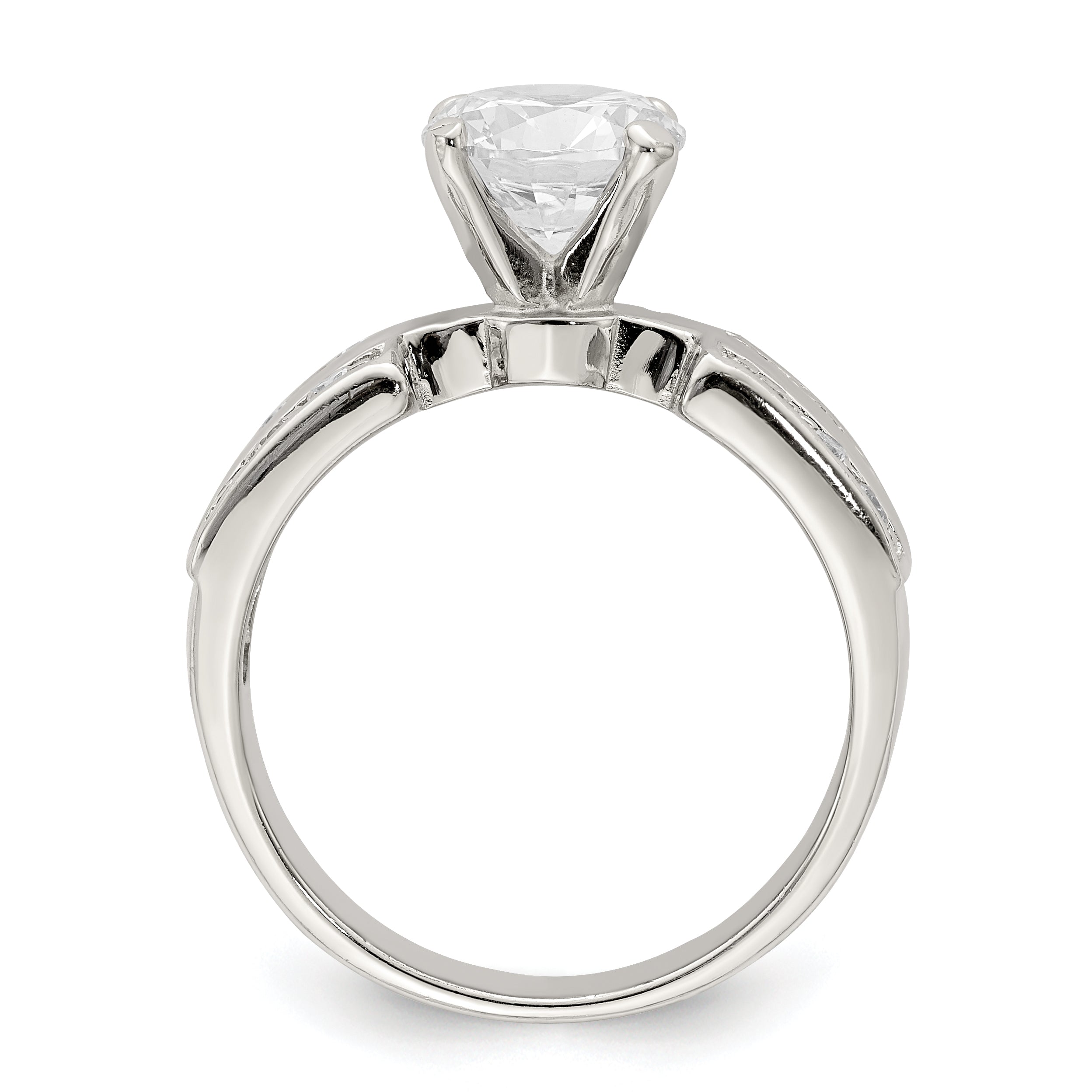 Sterlingsilber Rhodiniert Zirkonia Ring