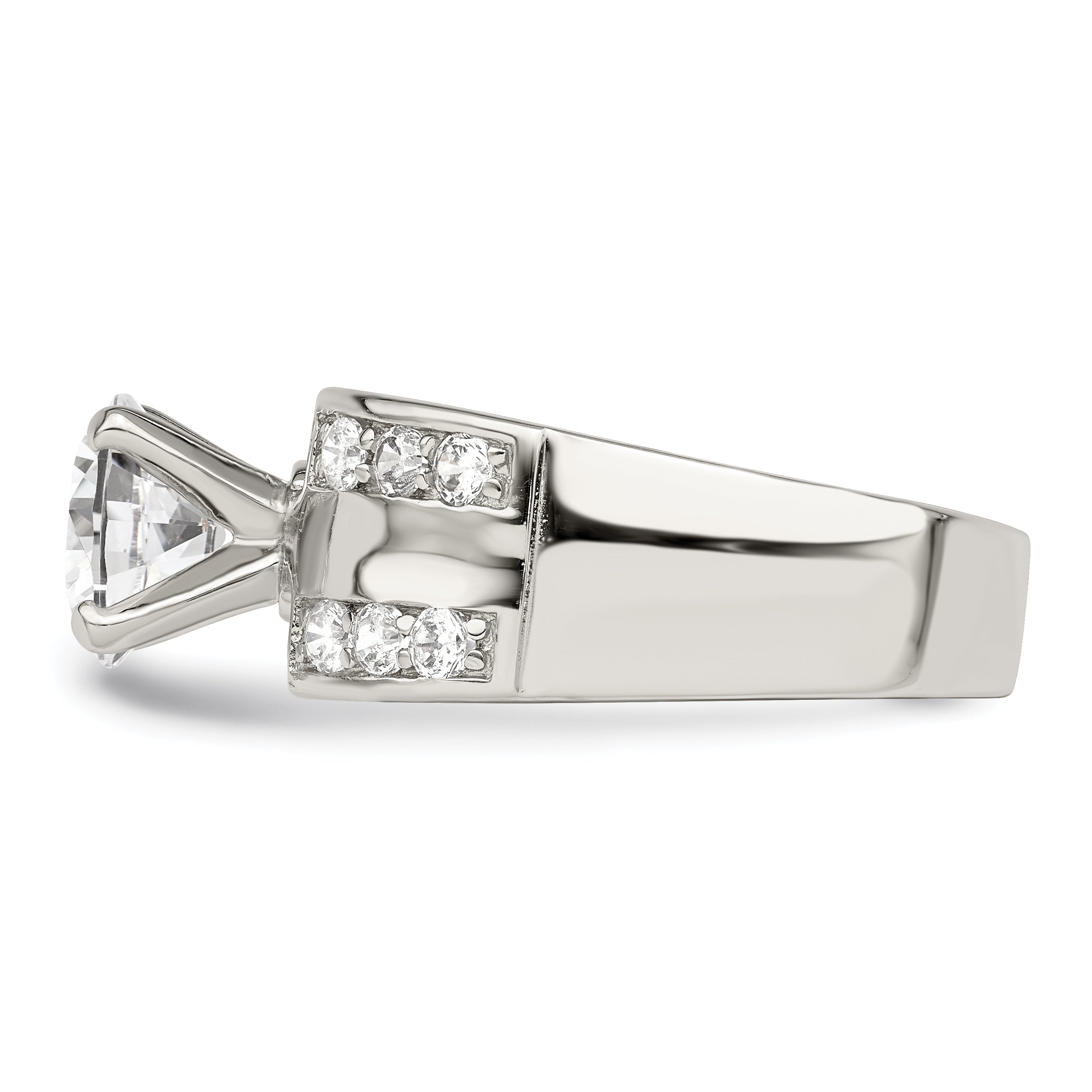 Sterlingsilber Rhodiniert Zirkonia Ring