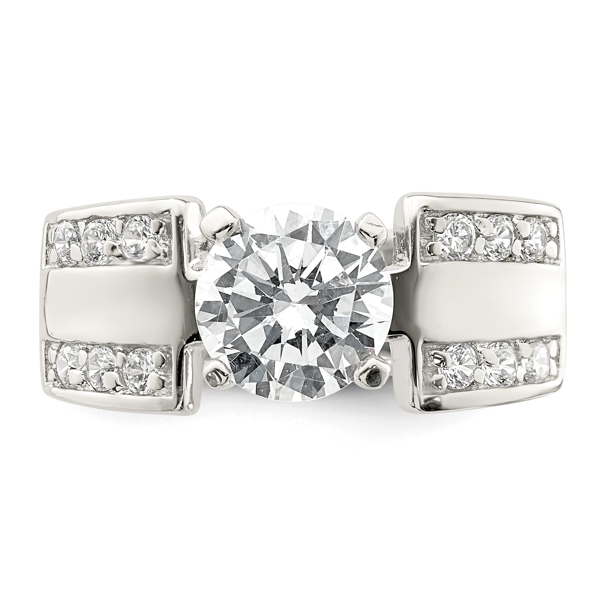 Sterlingsilber Rhodiniert Zirkonia Ring