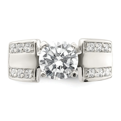 Sterlingsilber Rhodiniert Zirkonia Ring