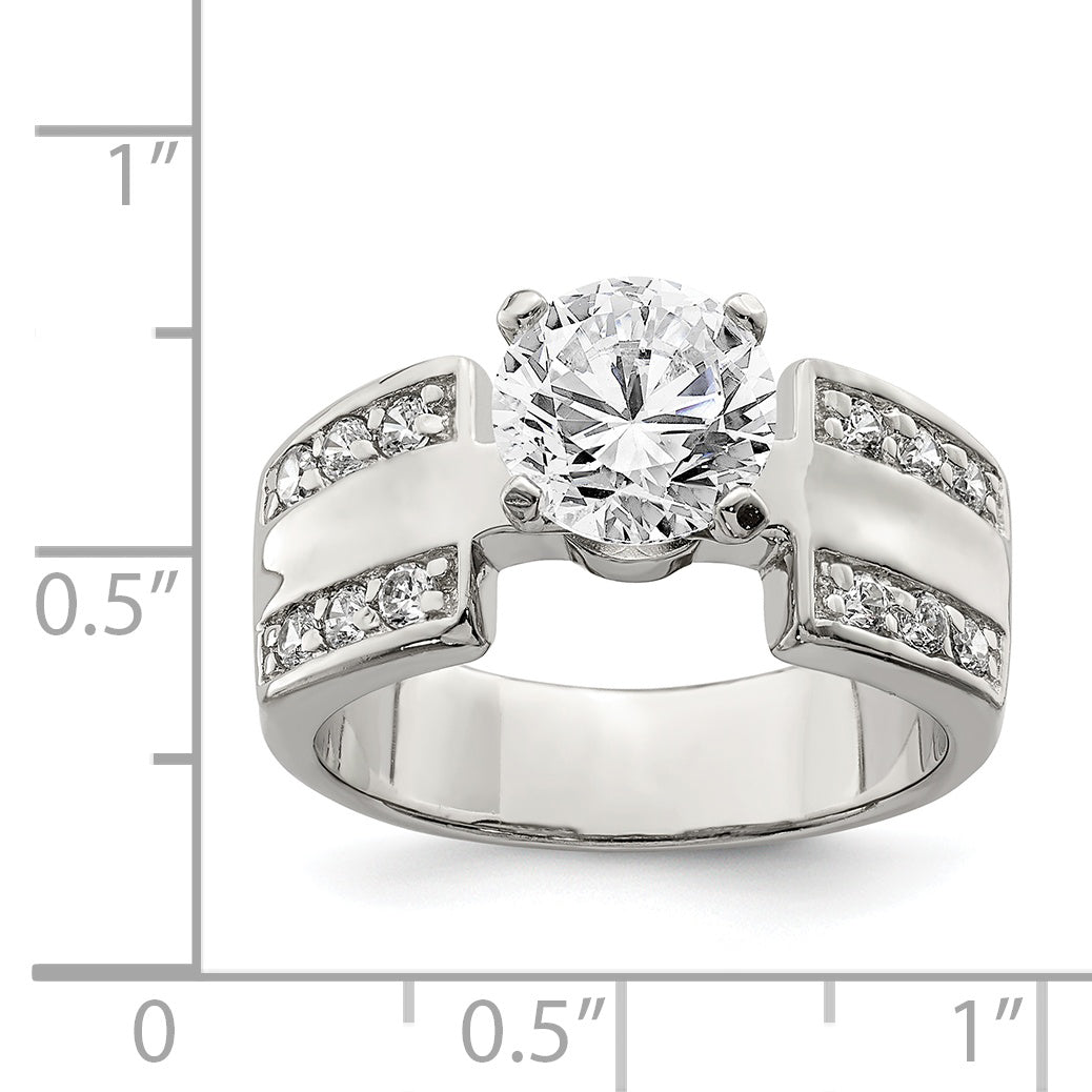 Sterlingsilber Rhodiniert Zirkonia Ring
