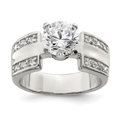 Sterlingsilber Rhodiniert Zirkonia Ring