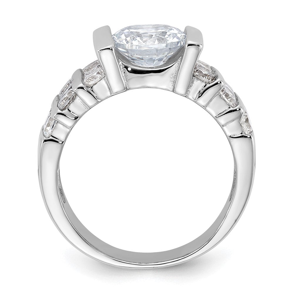 Sterlingsilber Rhodiniert Zirkonia Ring