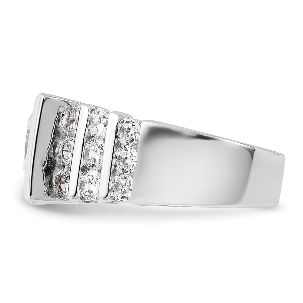 Sterlingsilber Rhodiniert Zirkonia Ring