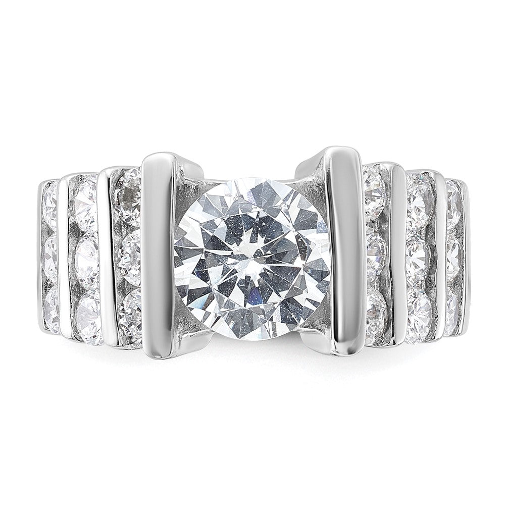 Sterlingsilber Rhodiniert Zirkonia Ring