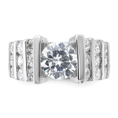 Sterlingsilber Rhodiniert Zirkonia Ring