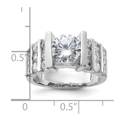 Sterlingsilber Rhodiniert Zirkonia Ring
