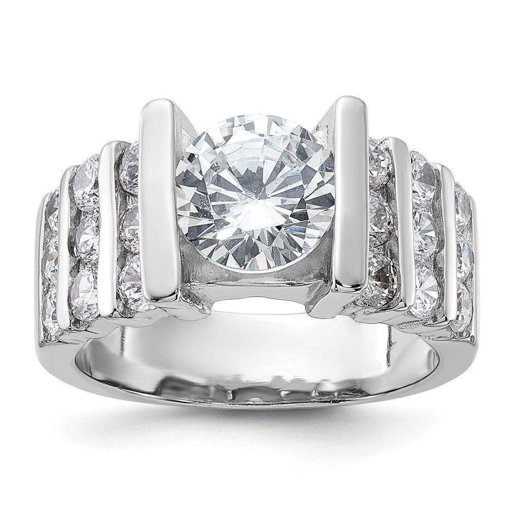 Sterlingsilber Rhodiniert Zirkonia Ring